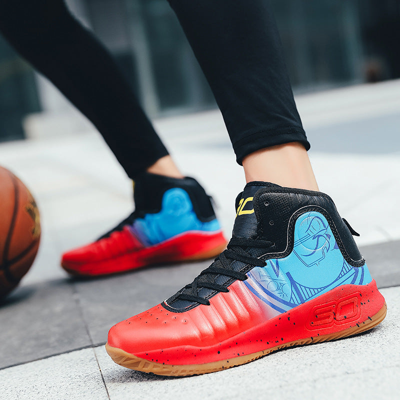 Men Basketball Shoeses Men's High-Top Sneakers Summer Breathable Combat Sneakers