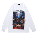 Man Fall Outfits Autumn and Winter Leisure Men's Vintage Poster Printed Long Sleeve T-shirt