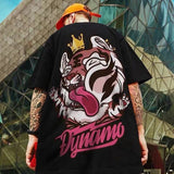 Men T-Shirts Tiger Print Loose Half Sleeve