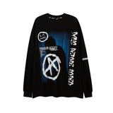 Man Fall Outfits T-shirt Long Sleeve Loose Crew Neck Casual Printed Men