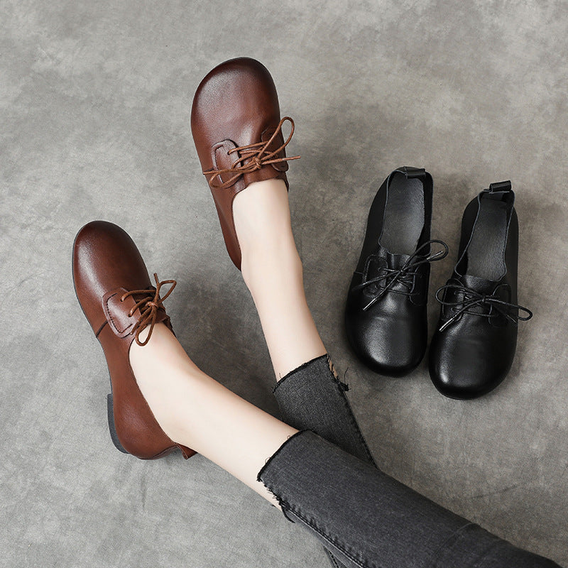 Women Black Dress Shoes Calf Leather Shoes