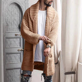 Baja Hoodie Mid-Length Cardigan Fur Lapel Long Sleeve Woolen