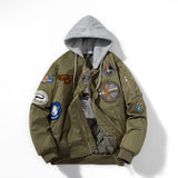 Varsity Jacket Embroidered Flight Suit Women'S Baseball Uniform Hooded Jacket Men