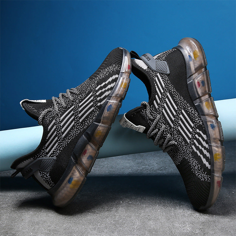 designer Sneaker Shoes Summer Men's Shoes Trendy Breathable Black Sole-Upper Linking Leisure Sports Shoes Men