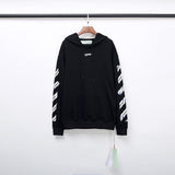 Off White Hoodie With Arrow Print Arrow Print Cotton Terry Hoodie Owt