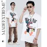 Y2g Shirts for Boys Retro Washed Short Sleeve Male Cartoon