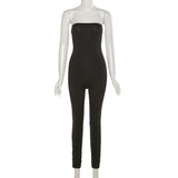 Summer New Fashion Women's Clothing Solid Color Sexy Bandeau Tight Sports Jumpsuit for Women
