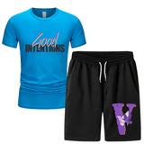 Vlone T Shirts & Shorts 2 Piece Set Short Sleeve T-Shirt Sports Summer