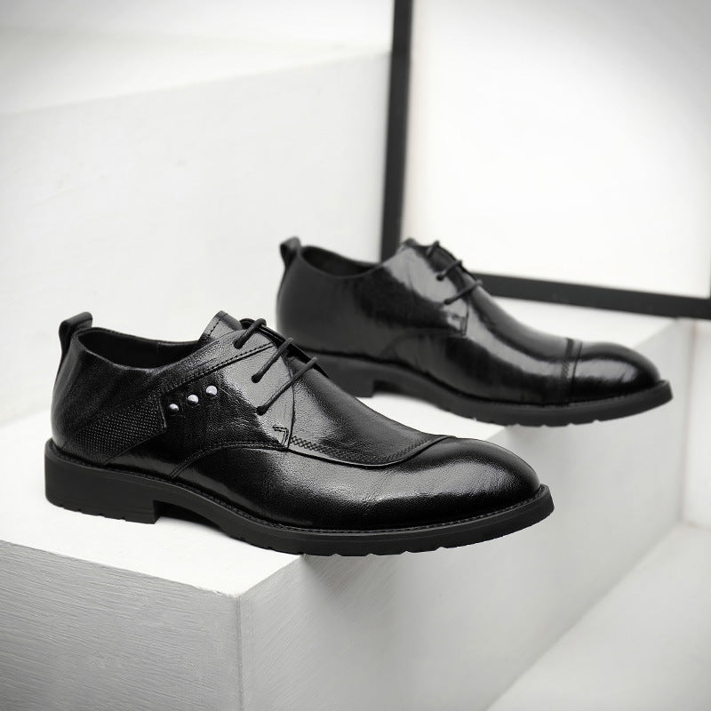 Men's Dress Shoes Classic Leather Oxfords Casual Cushioned Loafer  Summer Versatile Casual Genuine Leather