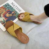 Women Open Toe Sandals Flats Summer Beach Fashion Lazybones Casual Flat Sandals