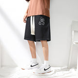 Men Denim Shorts NASA Joint-Name Jeans Loose Straight Casual