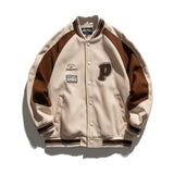 Man Fall Outfis Autumn Vintage Embroidery Stitching Baseball Uniform Jacket Male Hip Hop Loose Casual Jacket