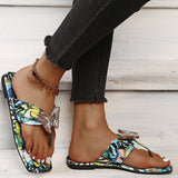 Women Open Toe Sandals Flats Large Size Flat Bottom Slippers for Women Summer