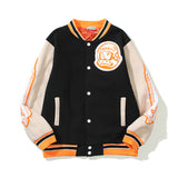 Cardigan Baseball Jacket Autumn and Winter Astronaut Woolen Embroidery Baseball Uniform