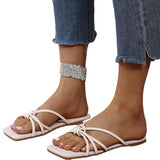 Women Open Toe Sandals Flats Summer Large Size Slippers Flat Beach Slippers Women