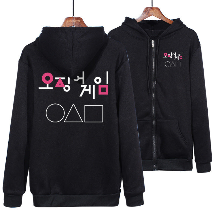 Squid Game Costume Digital Creative Printing Zipper Sweater