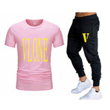 Vlone T Shirts & Pants 2 Piece Set Short-Sleeved Trousers Casual Summer Trousers For Men