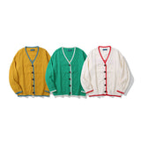 Men Sweater Back Letter Jacquard Cardigan Sweater Men's Collar Sweater Coat