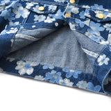 Children Jean Jackets Spring Flower Denim Jacket Two-Piece Set