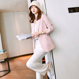 Interview Suit Women Autumn Long Sleeve Suit Coat Female Black Casual Two-Piece Suit