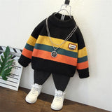 Toddler Boys Sweater Spring and Autumn Colorful Striped Sweater Sweater