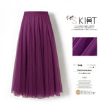 MIDI Mauve Skirt Slimming A- line Skirt Cover Slim Purple Gauze Skirt