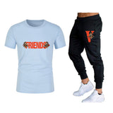 Vlone T Shirts & Pants 2 Piece Set Sports Short Sleeve Men'S Summer T-Shirt Casual
