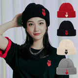 Boston Winter Hat Autumn and Winter Woolen Hat Couple Embroidery Men and Women Knitted