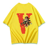 Vlone T Shirts Popular Men'S And Women'S Casual Round Neck Short Sleeves T-Shirt