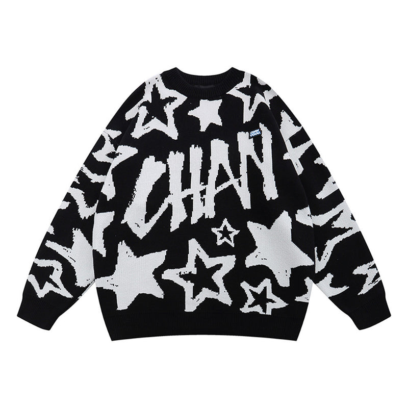 Men Sweater Men's Street Trend Loose round Neck Sweater Trendy Brand Couple Pullover