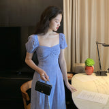 Regency Dress Floral Dress Side Slit
