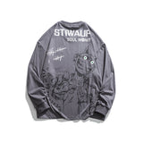 Crew Neck Sweatshirts for Men Men's Autumn Cartoon Printed Crew Neck Sweatshirt