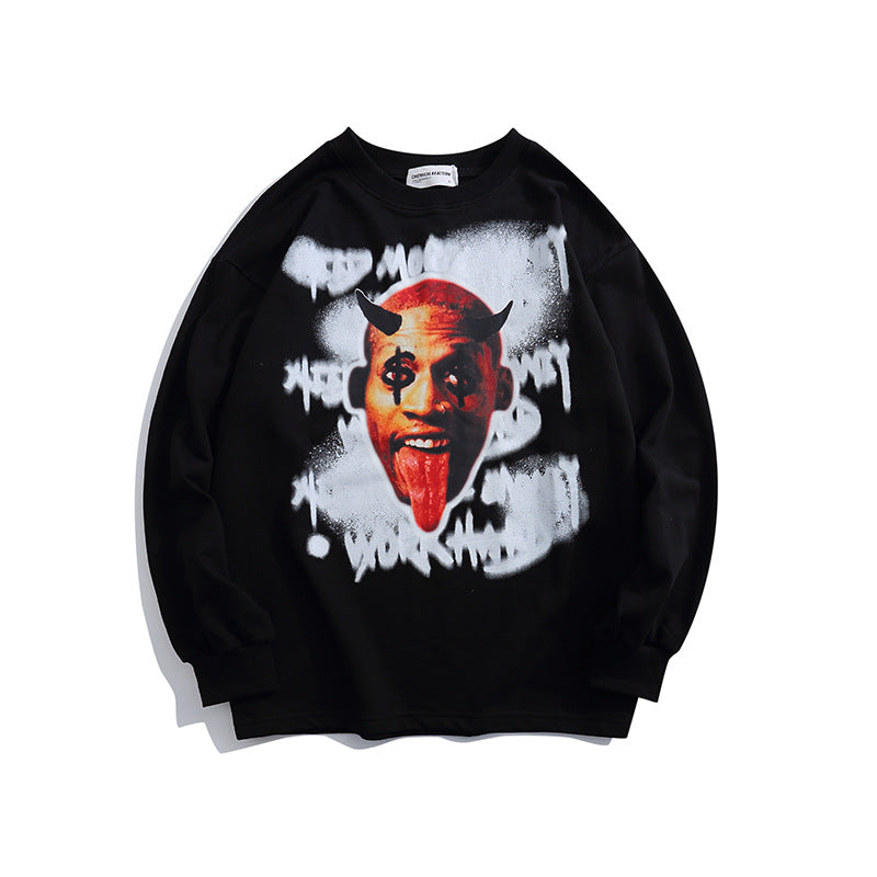 Crew Neck Sweatshirts for Men Men's Printed Sweater Men's Fashion Brand High Street Loose