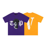 Vlone T Shirt T-Shirt Summer Large V Printed Loose Casual Short Sleeve