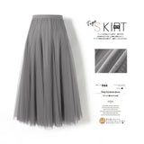 MIDI Mauve Skirt Long Skirt Large Swing Skirt Slimming A- line Skirt Cover Purple Gauze Skirt