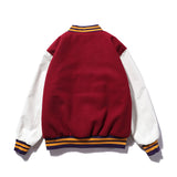 Travis Baseball Jacket Baseball Uniform Men and Women Stand Collar Puffer Jacket Loose Cotton Coat