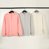 Cardigan Baseball Jacket Fog Letter Flocking Zipper Cardigan Stand Collar Sweater