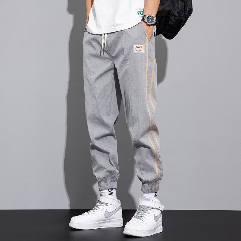 Cuffed Cargo Pants Jeans Men's Summer Loose Casual Men's