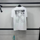 Off White T Shirt Men'S Tshirt Cotton Casual Arrow Flower Print Owt