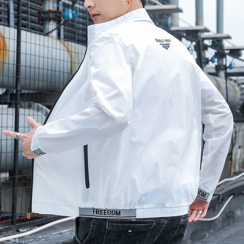 Men Jackets Sun Protection Clothing Outdoor Stand-up Collar Breathable