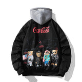 Varsity Jacket Men'S Jacket Autumn And Winter Hooded Cotton Jacket