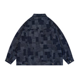 Man Fall Outfis Full Printed Plaid Lapel Coat Men's and Women's Hip Hop Loose Casual Couple Jacket