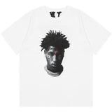 Vlone T Shirt Short Sleeve High Street Loose Casual Men'S And Women'S Tee Large V Printed Letter T-Shirt