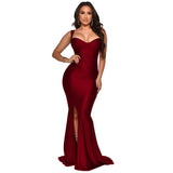 Kendall Jenner Wedding Guest Dress Bandeau Sling Long Dress Slit Sheath Skirt