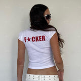 Vintage Y2g Shirts Summer Sexy Exposed Short-Sleeved T-shirt for Women Summer