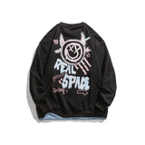 Crew Neck Sweatshirts for Men Men's Autumn Clothing Alphabet Cartoon Floral Print Long Sleeve Pullover