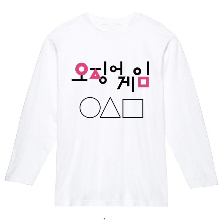 Squid Game Costume Printed Men's and Women's Long Sleeves T-shirt
