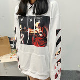 off White Hoodie Casual Loose-Fitting Hoodie Sweater Ow Couples Coat