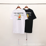 The Simpsons T Shirts Cartoon Simpsons Skateboard Letter Crew Neck