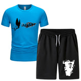 Vlone T Shirts & Shorts 2 Piece Set Men'S Summer Sports Fitness Casual Shorts Suit